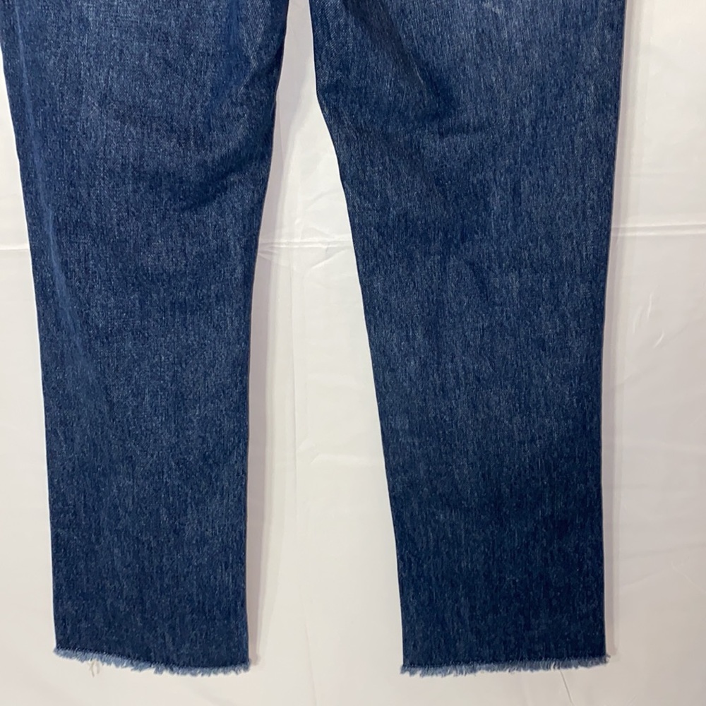 Zara Z1975 Denim Distressed Ripped Raw Hem Boyfriend Jeans Size 4 - Picture 11 of 13